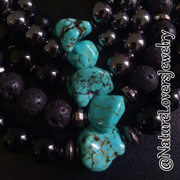 Shop Gifts for Dads!!! Handsome Big Man's Bracelets - Semi-Precious Stone Beads - Picture 9 of 12